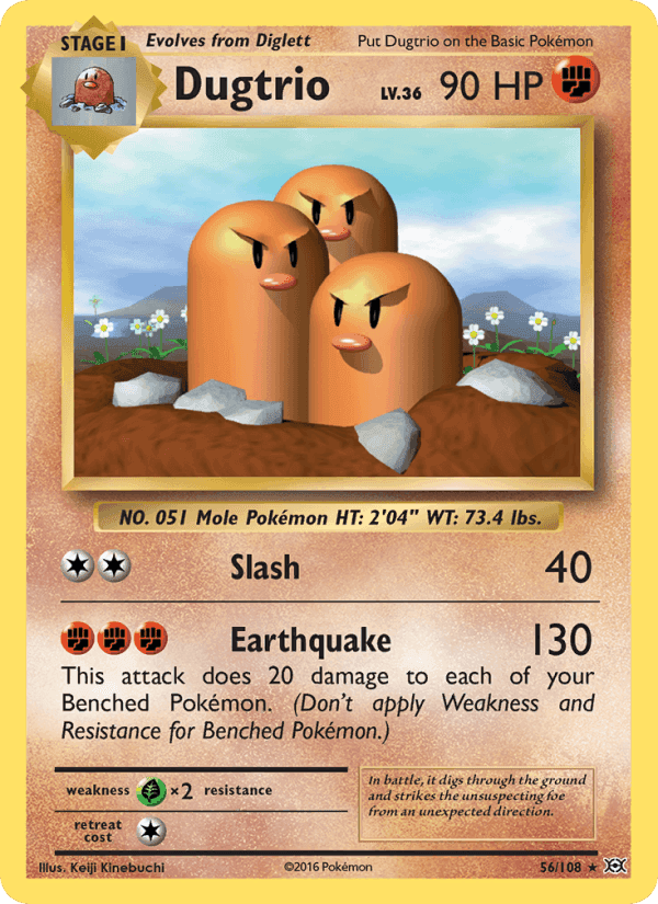 Dugtrio, card 56 from Evolutions