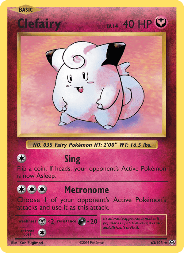 Clefairy, card 63 from Evolutions