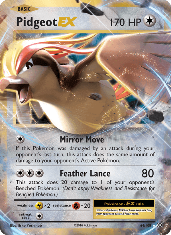 Pidgeot EX, card 64 from Evolutions