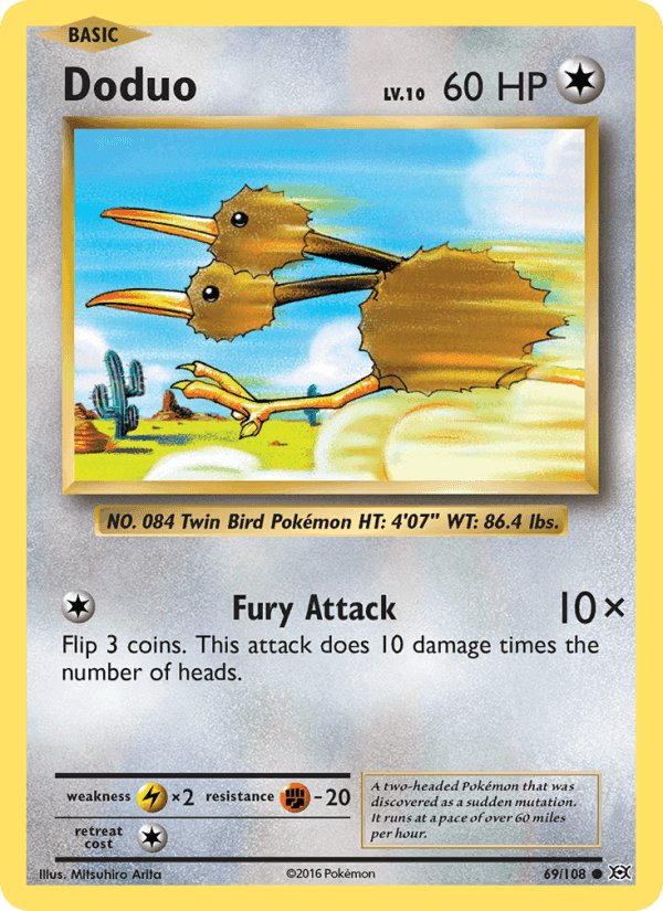 Doduo, card 69 from Evolutions