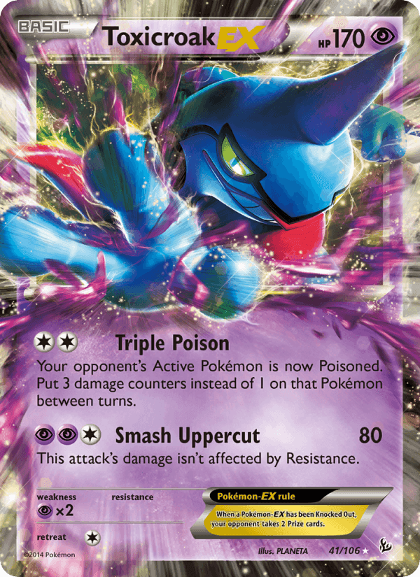 Toxicroak EX, card 41 from Flashfire