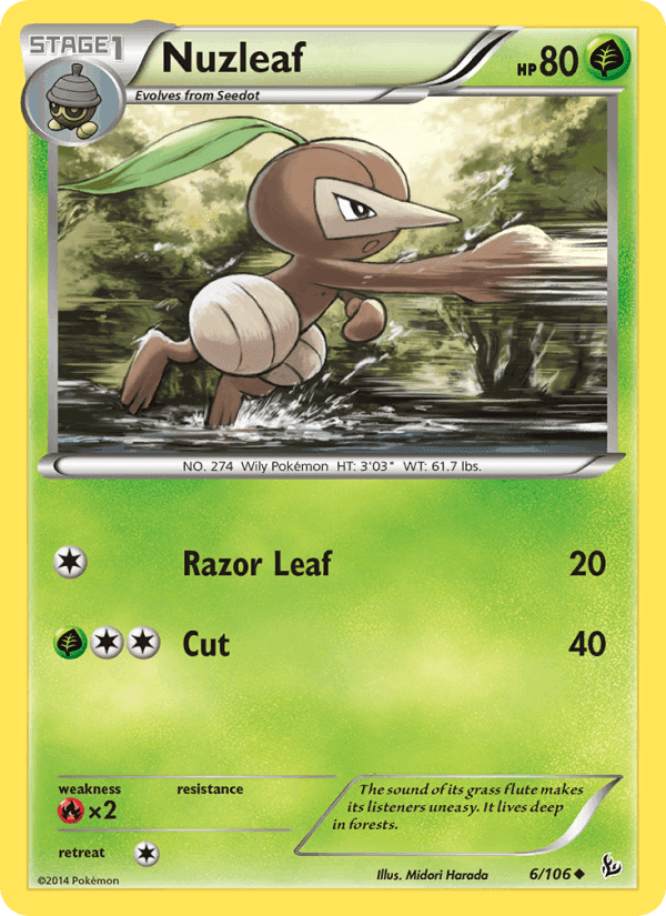 Nuzleaf, card 6 from Flashfire