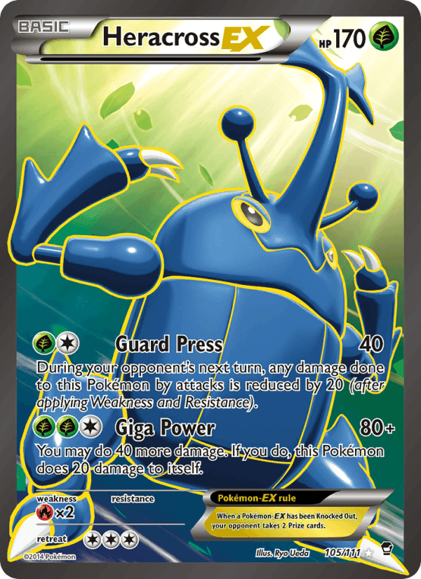 Heracross EX, card 105 from Furious Fists