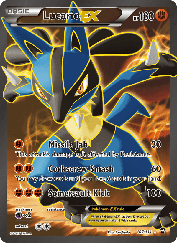 Lucario EX, card 107 from Furious Fists