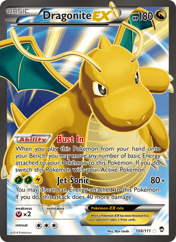 Dragonite EX, card 108 from Furious Fists