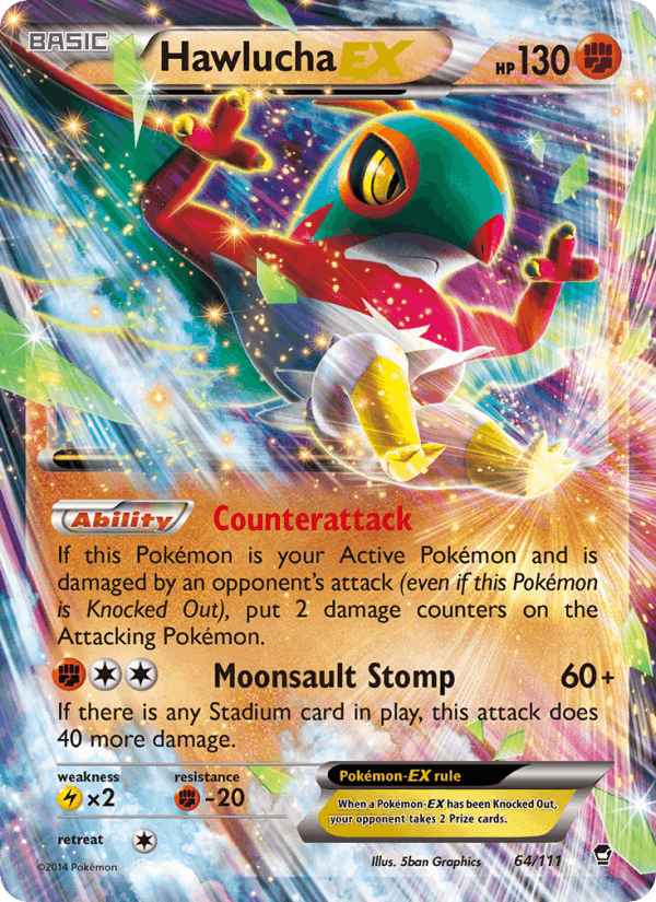 Hawlucha EX, card 64 from Furious Fists