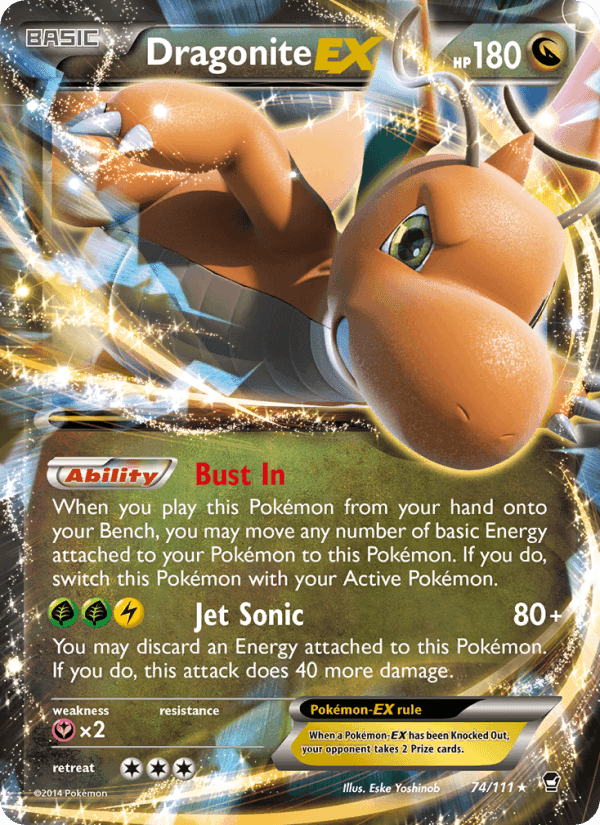 Dragonite EX, card 74 from Furious Fists