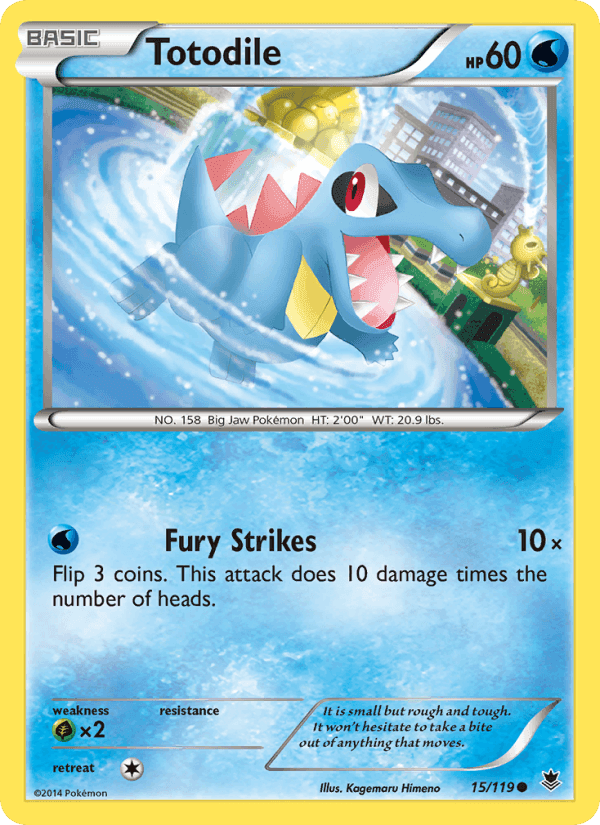 Totodile, card 15 from Phantom Forces