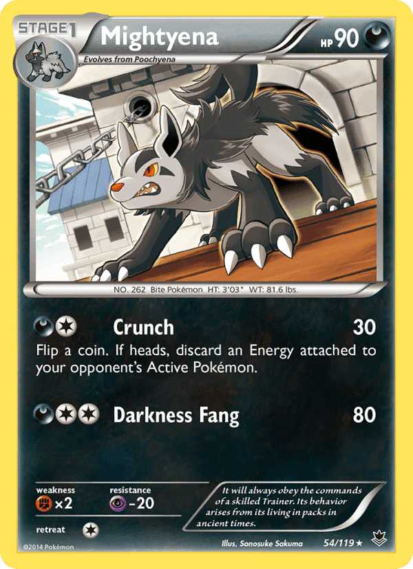 Mightyena, card 54 from Phantom Forces