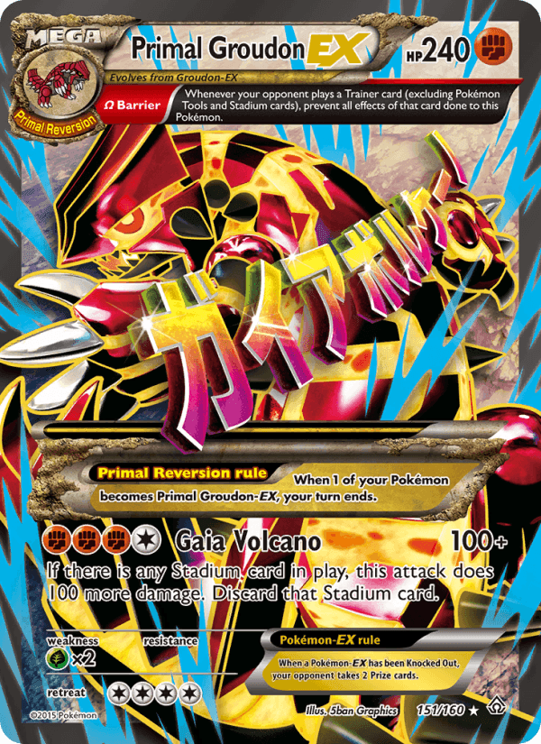 Primal Groudon EX, card 151 from Primal Clash