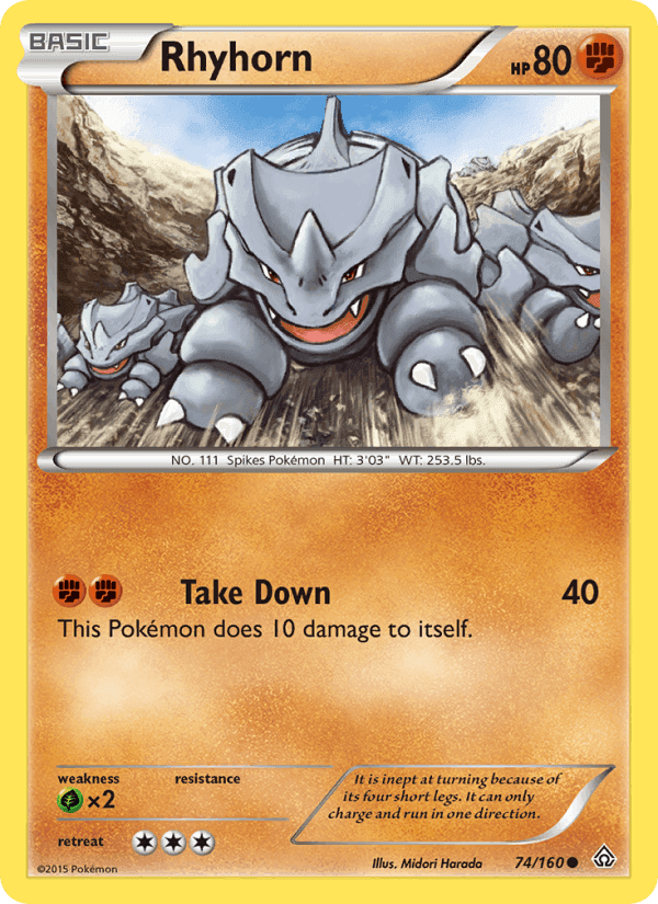 Rhyhorn, card 74 from Primal Clash