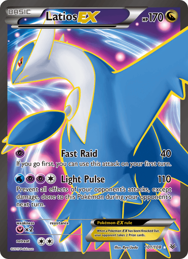 Latios EX, card 101 from Roaring Skies