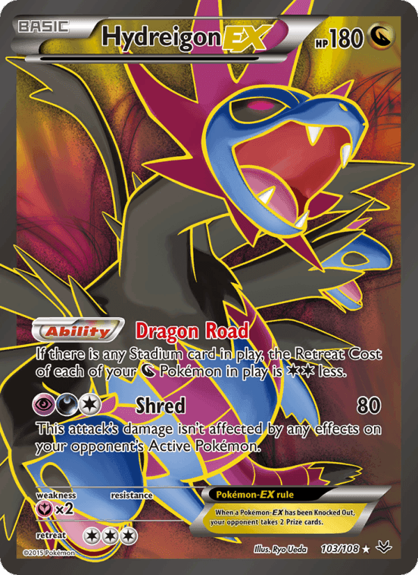 Hydreigon EX, card 103 from Roaring Skies