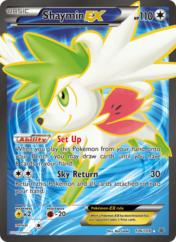 Shaymin EX, card 106 from Roaring Skies
