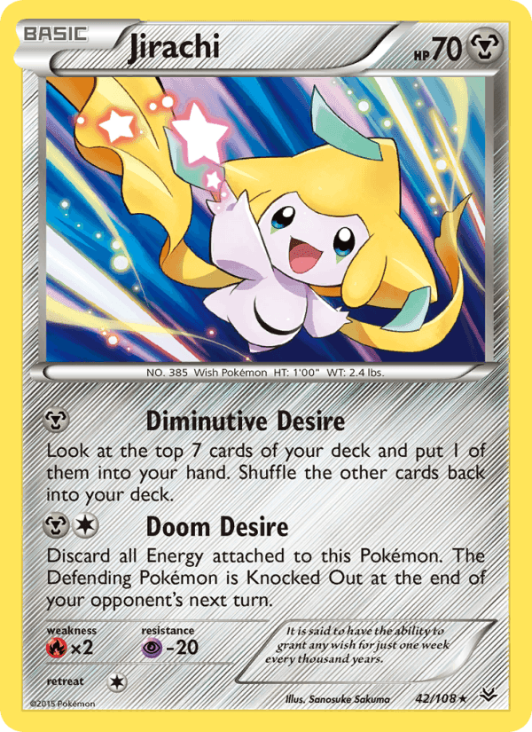Jirachi, card 42 from Roaring Skies
