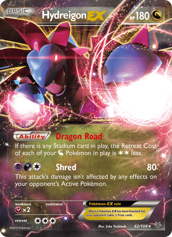 Hydreigon EX, card 62 from Roaring Skies
