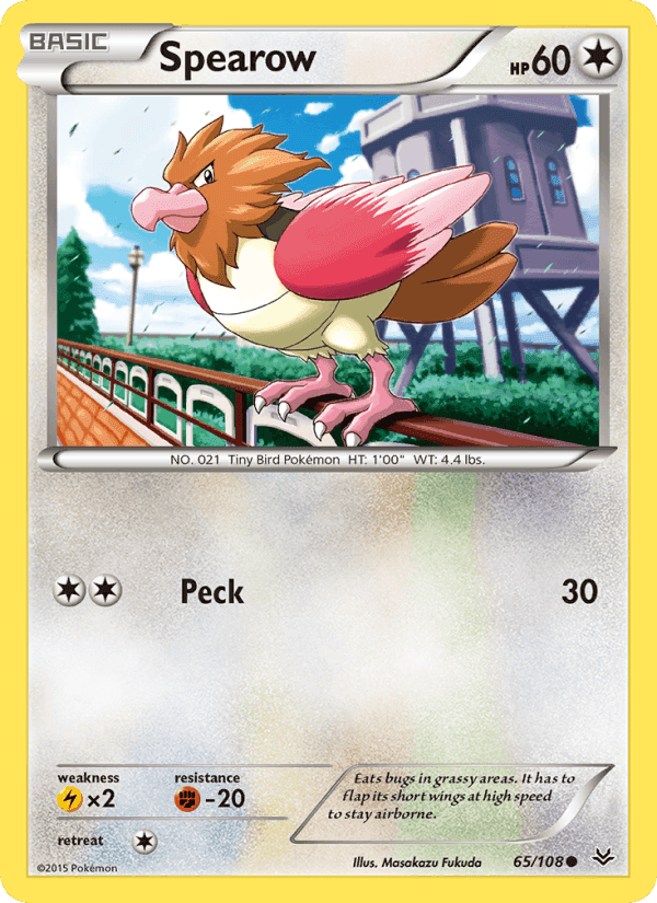 Spearow, card 65 from Roaring Skies