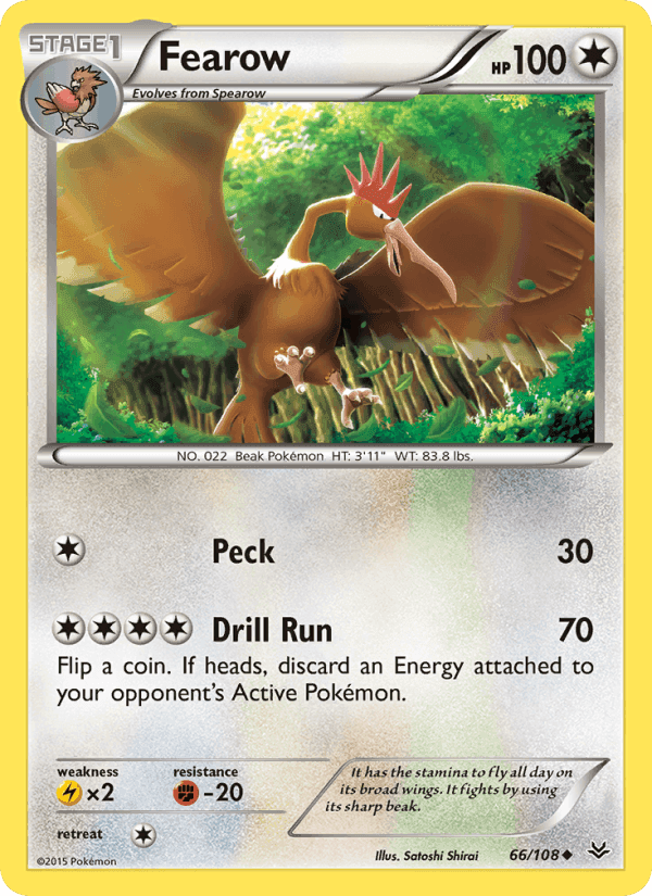 Fearow, card 66 from Roaring Skies