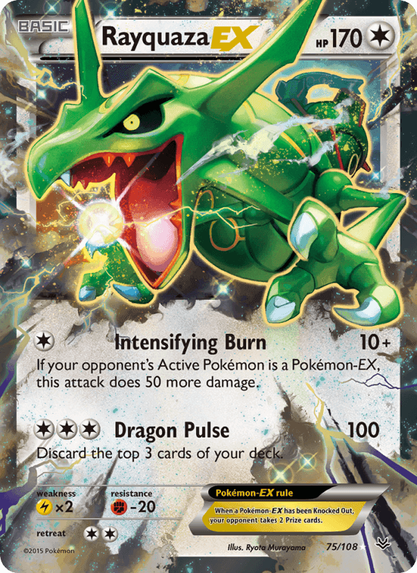 Rayquaza EX, card 75 from Roaring Skies