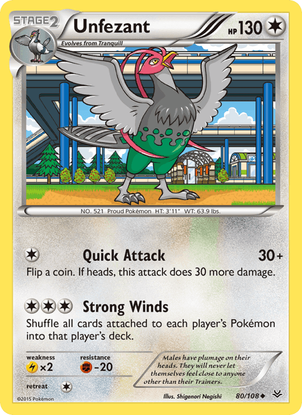 Unfezant, card 80 from Roaring Skies