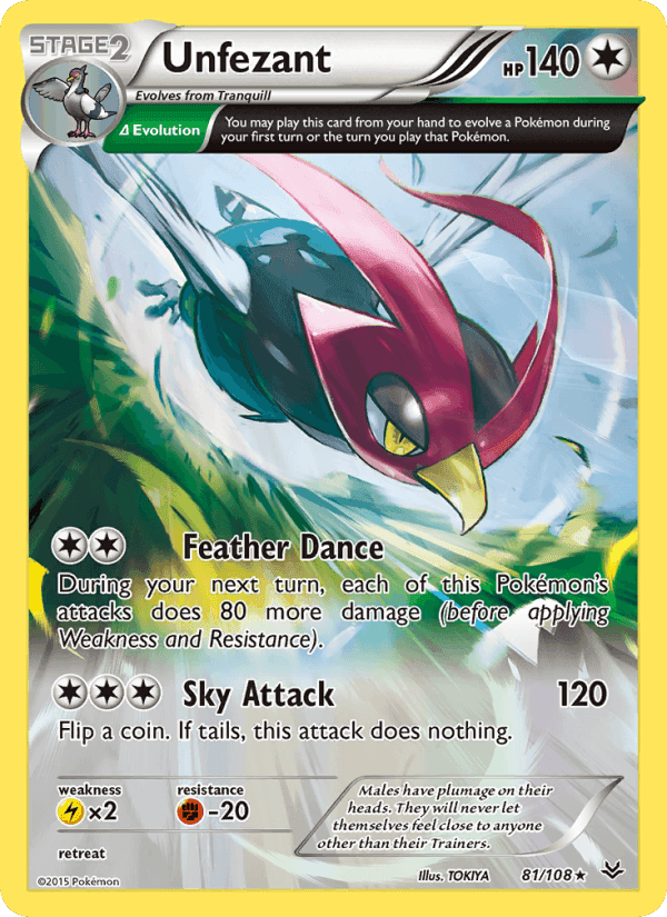 Unfezant, card 81 from Roaring Skies