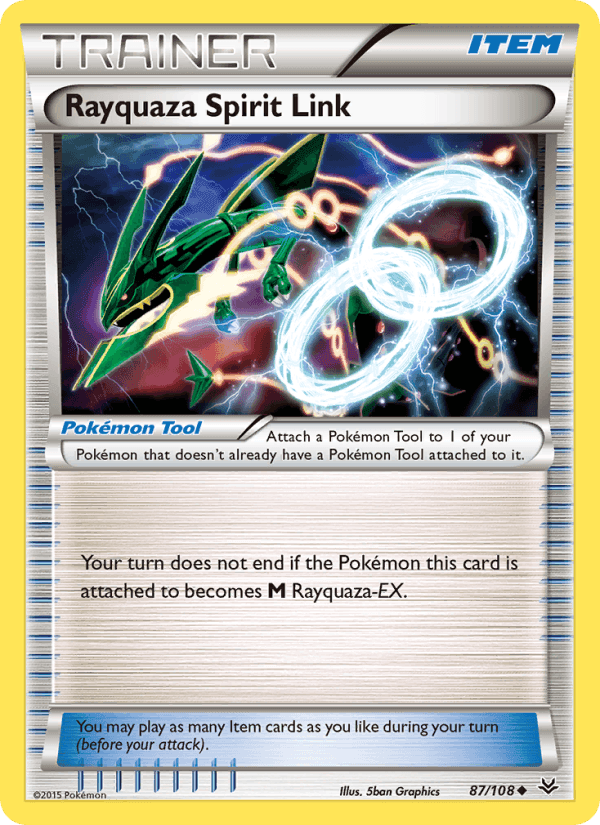 Rayquaza Spirit Link, card 87 from Roaring Skies