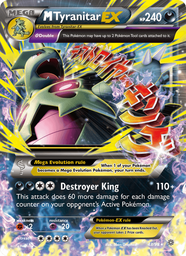 M Tyranitar EX, card 43 from Ancient Origins