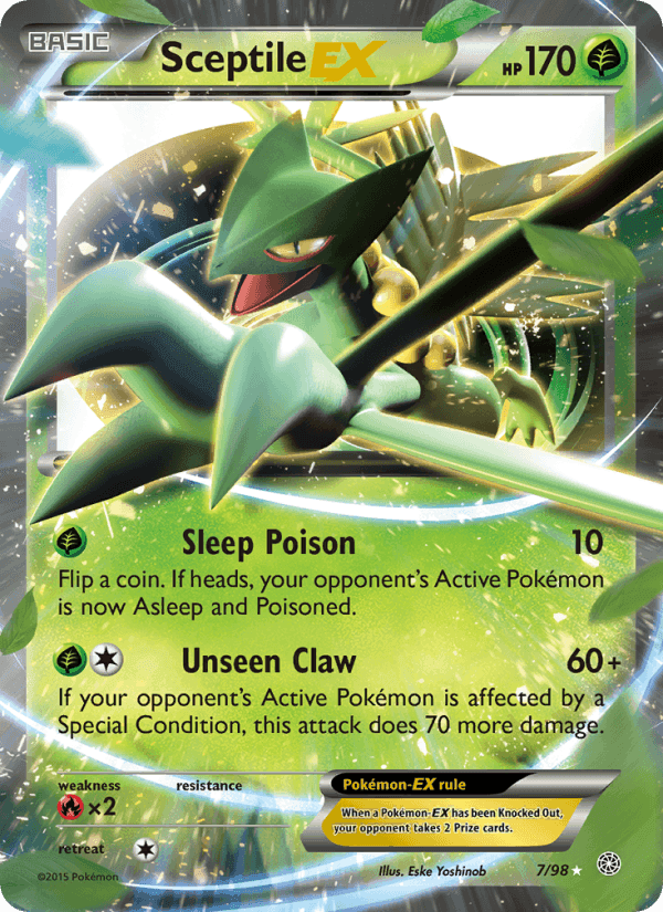 Sceptile EX, card 7 from Ancient Origins