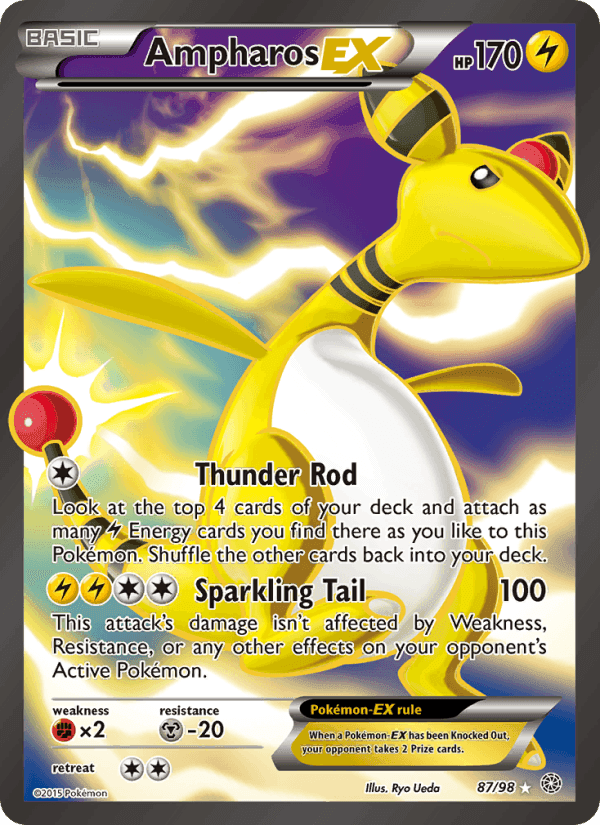 Ampharos EX, card 87 from Ancient Origins