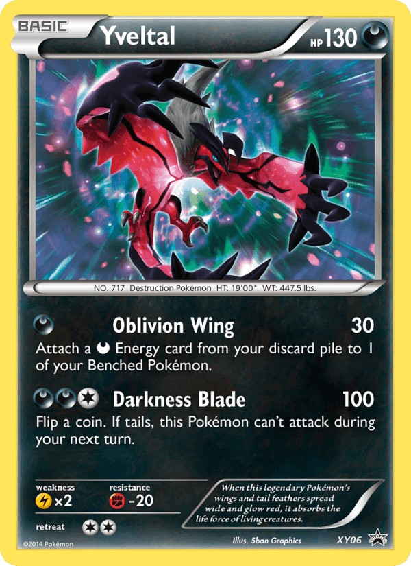 Yveltal, card XY06 from XY Black Star Promos