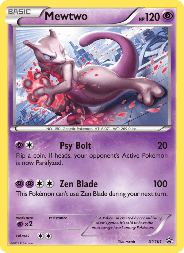 Mewtwo, carta XY101 de XY Cartas de promoción