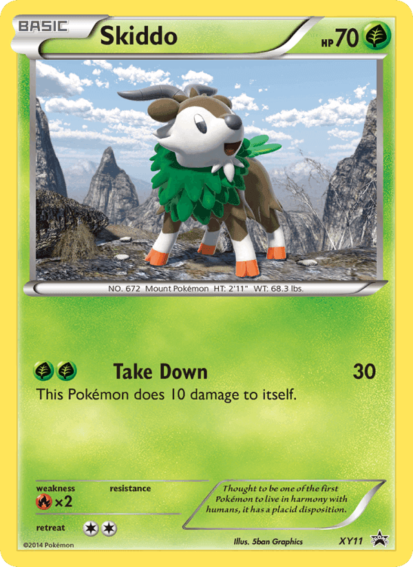 Skiddo, card XY11 from XY Black Star Promos