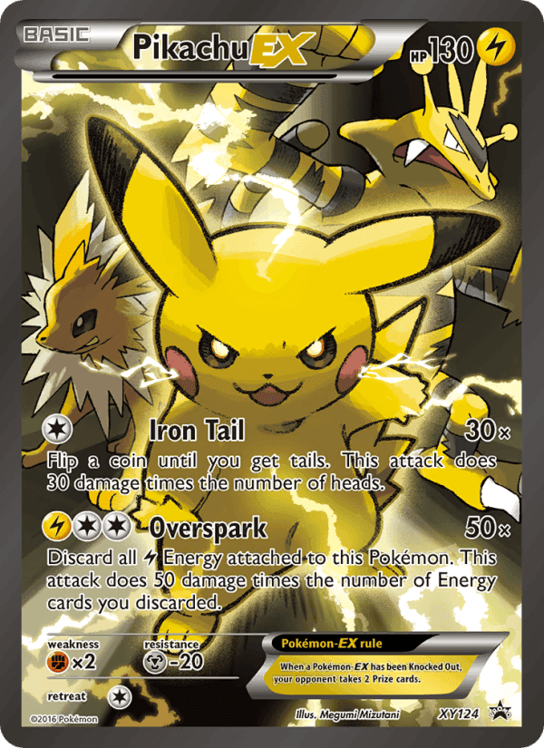 Pikachu EX, card XY124 from XY Black Star Promos