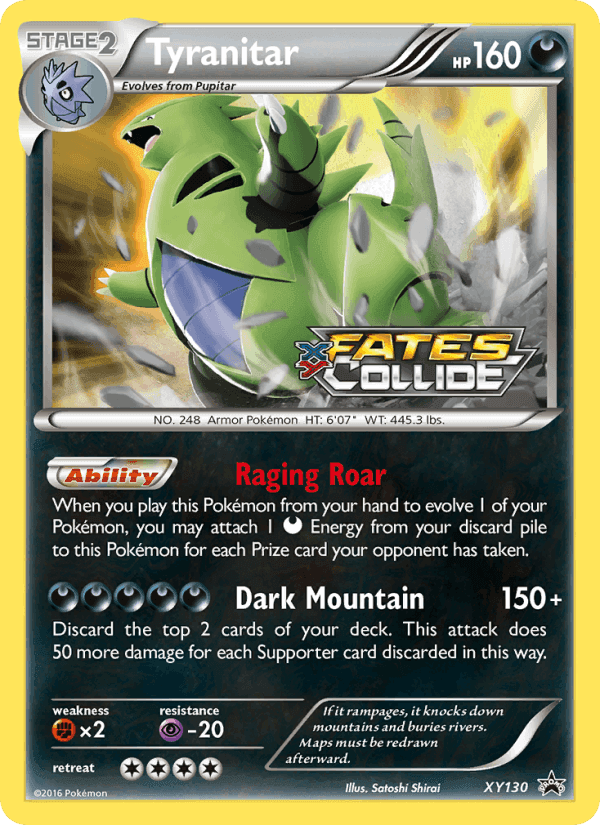 Tyranitar, carta XY130 de XY Cartas de promoción