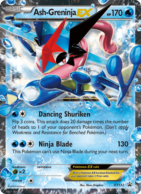 Ash Greninja EX, card XY133 from XY Black Star Promos