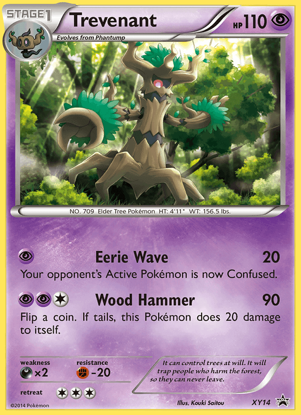 Trevenant, card XY14 from XY Black Star Promos