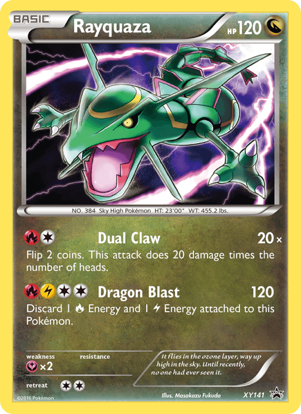 Rayquaza, card XY141 from XY Black Star Promos