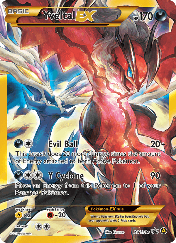Yveltal-EX, card XY150a from XY Black Star Promos