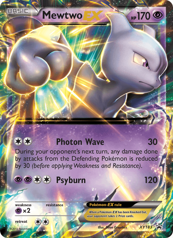 Mewtwo-EX, card XY183 from XY Black Star Promos