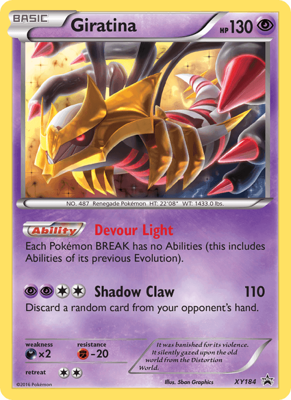 Giratina, card XY184 from XY Black Star Promos