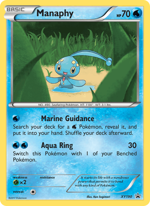 Manaphy, card XY190 from XY Black Star Promos