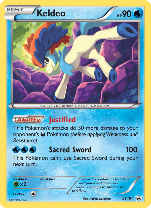 Keldeo, card XY191 from XY Black Star Promos