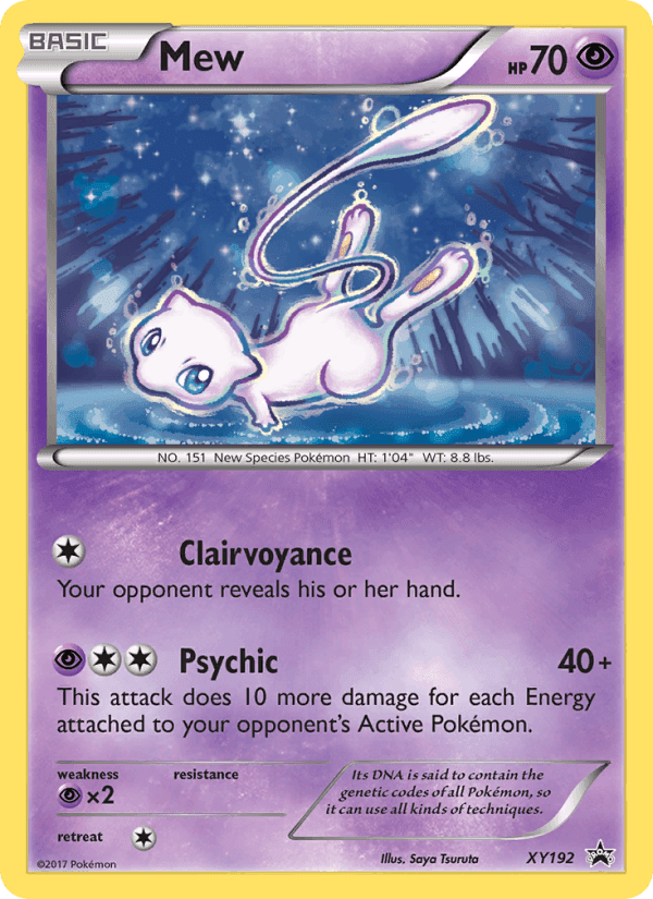 Mew, carta XY192 de XY Cartas de promoción