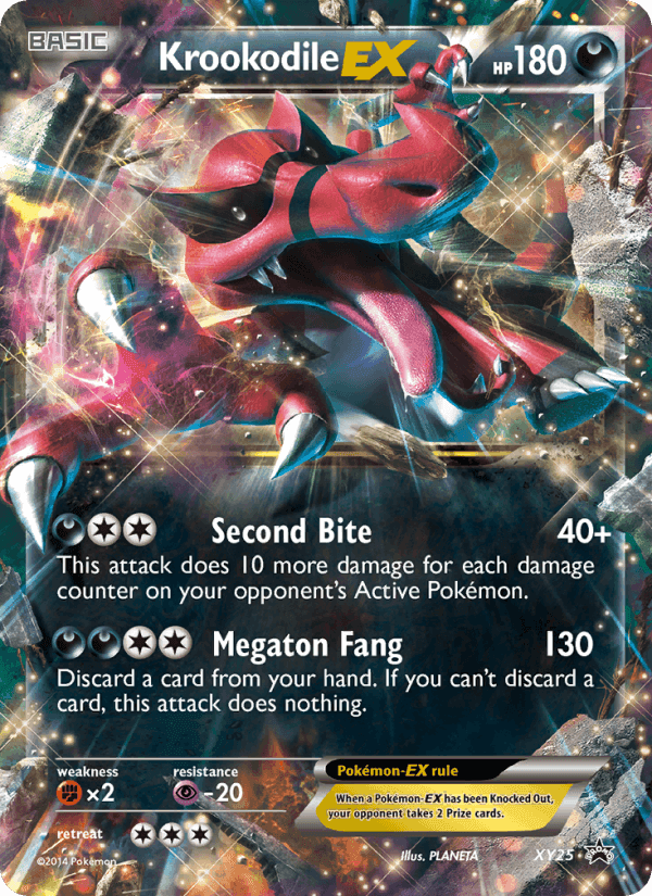Krookodile EX, card XY25 from XY Black Star Promos