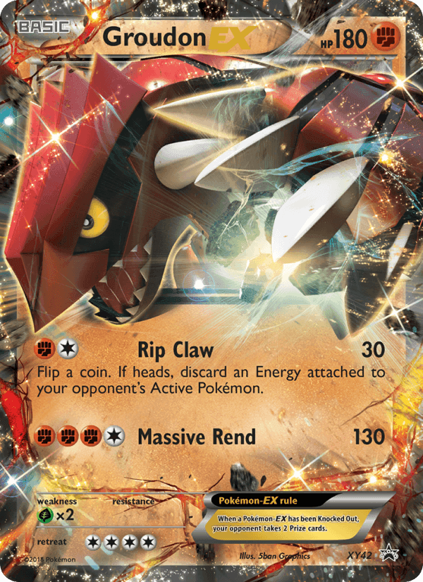 Groudon EX, card XY42 from XY Black Star Promos