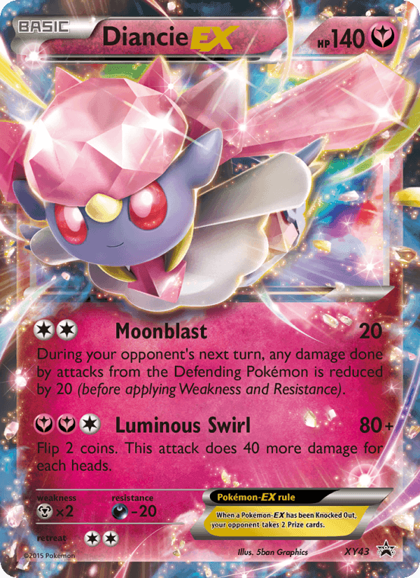 Diancie EX, card XY43 from XY Black Star Promos