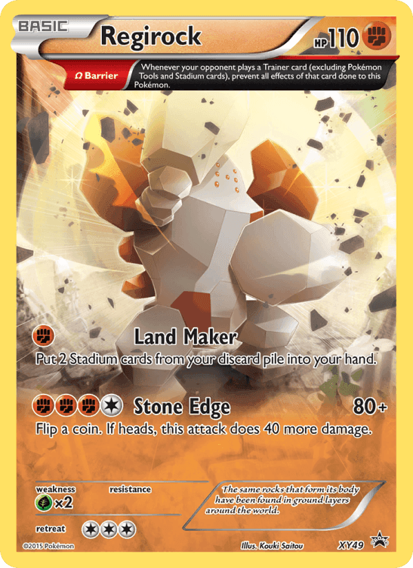 Regirock, card XY49 from XY Black Star Promos