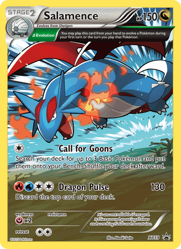 Salamence, card XY59 from XY Black Star Promos