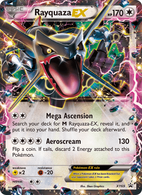 Rayquaza EX, card XY69 from XY Black Star Promos