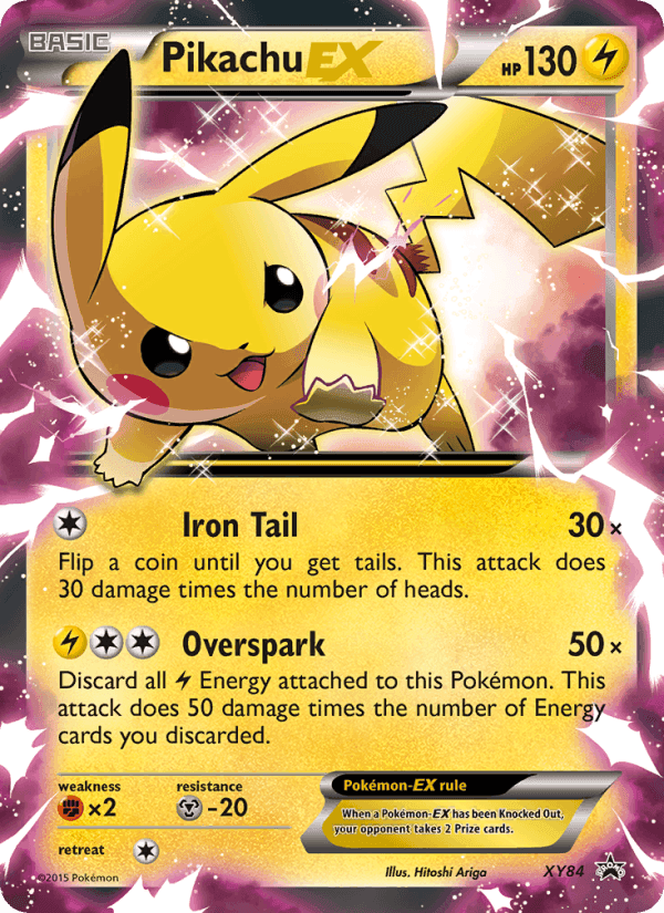 Pikachu EX, card XY84 from XY Black Star Promos